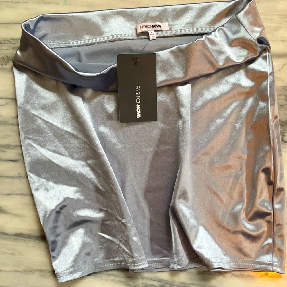 Hearts Out Skirt FashionNova Shimmery Blue